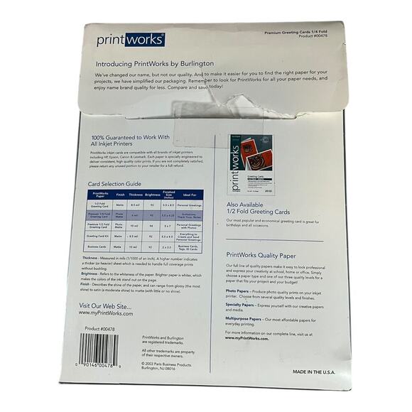 Burlington Printworks Premium Greeting Cards 25 Cards 1/4 Fold Photo Matte - Picture 4 of 4